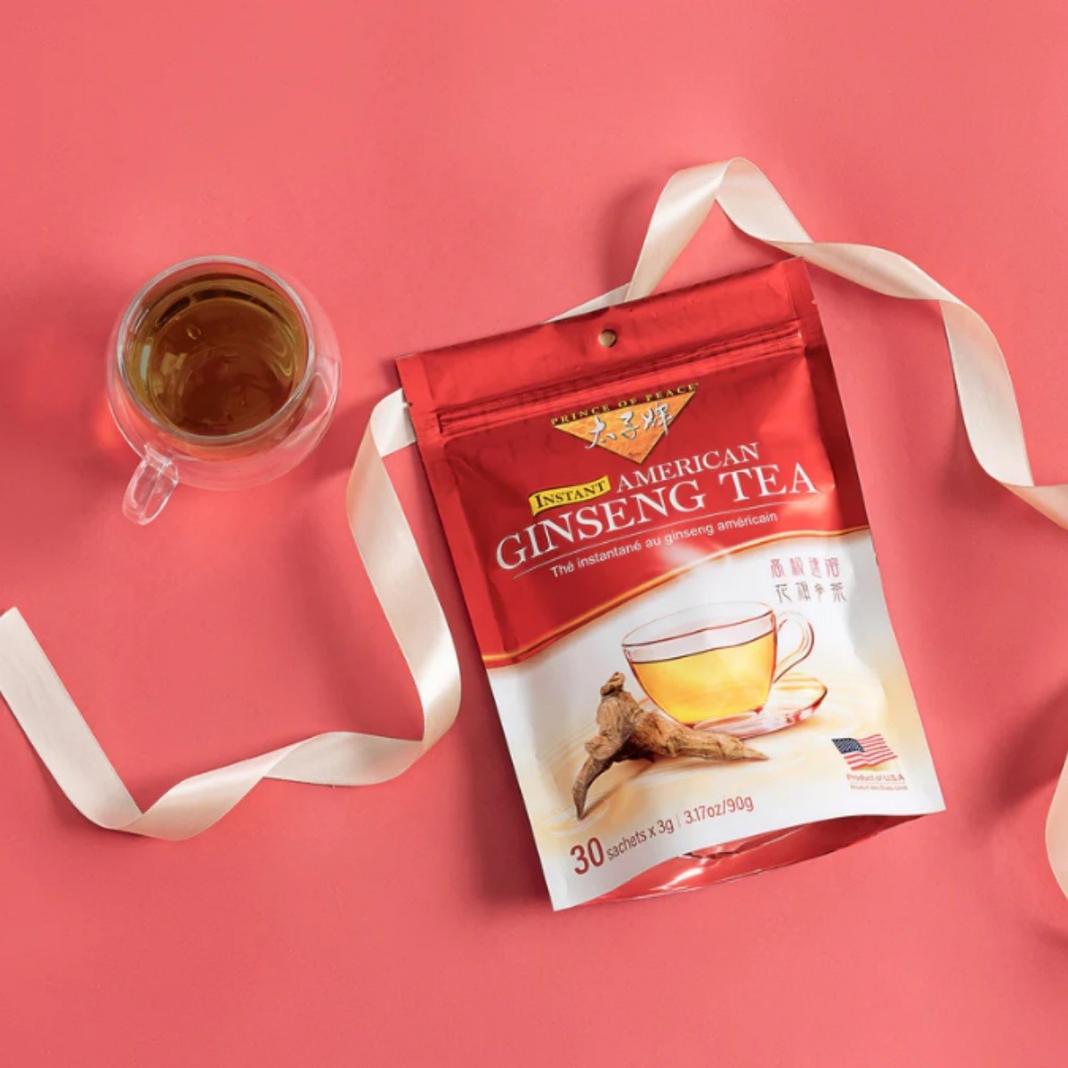 Prince of Peace American Ginseng Instant Tea, 30 sachets