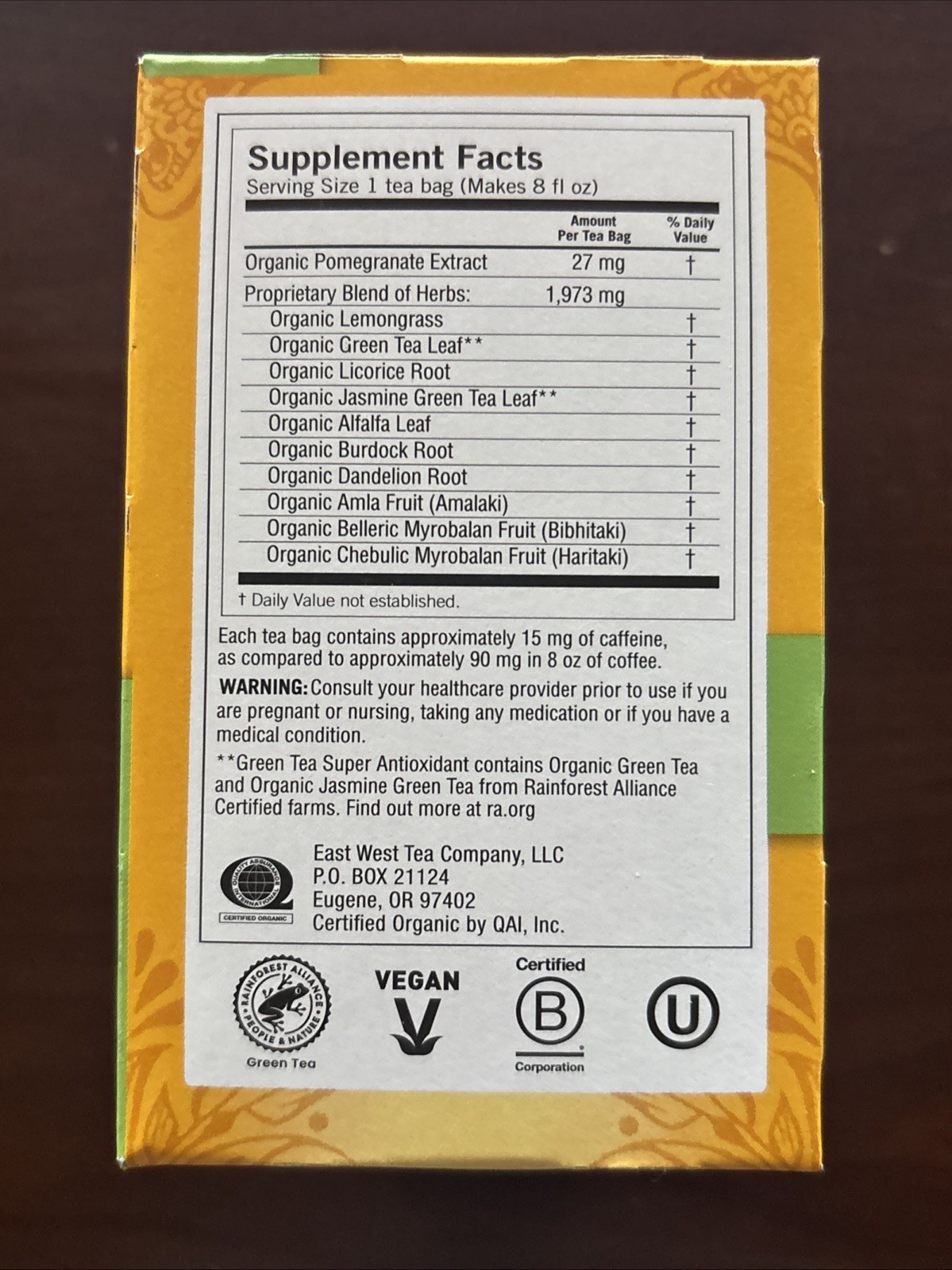 Green Tea Super Antioxidant Yogi Herbal Supplement