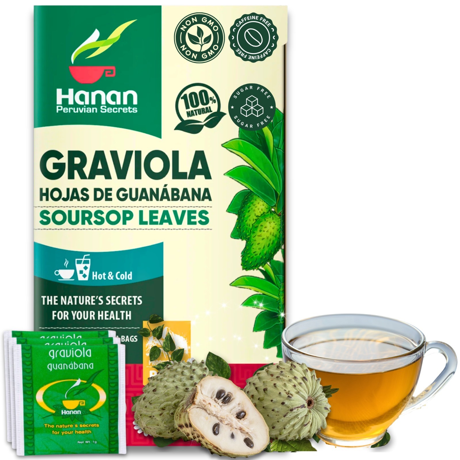 Soursop Tea Bags 100% Natural Hojas de Guanabana Leaves Graviola Tea from Peru