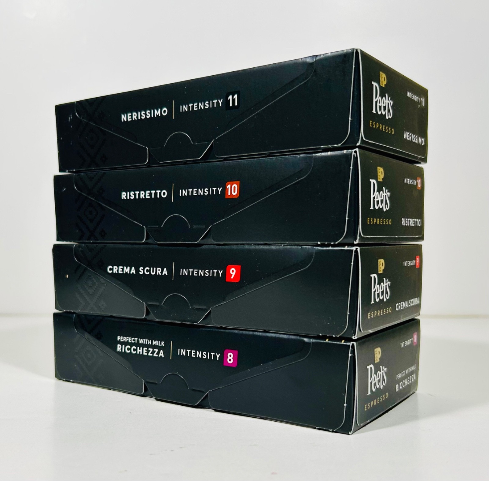 Peet’s Espresso Ricchezza/Cream Scura/Ristretto,Nerissimo 40 Aluminum Capsules