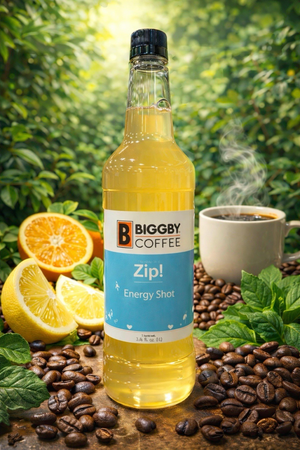 BIGGBY COFFEE PREMIUM GOURMET ZIP ENERGY CAFFEINE SHOT SYRUP 1 LITER FRESH NEW