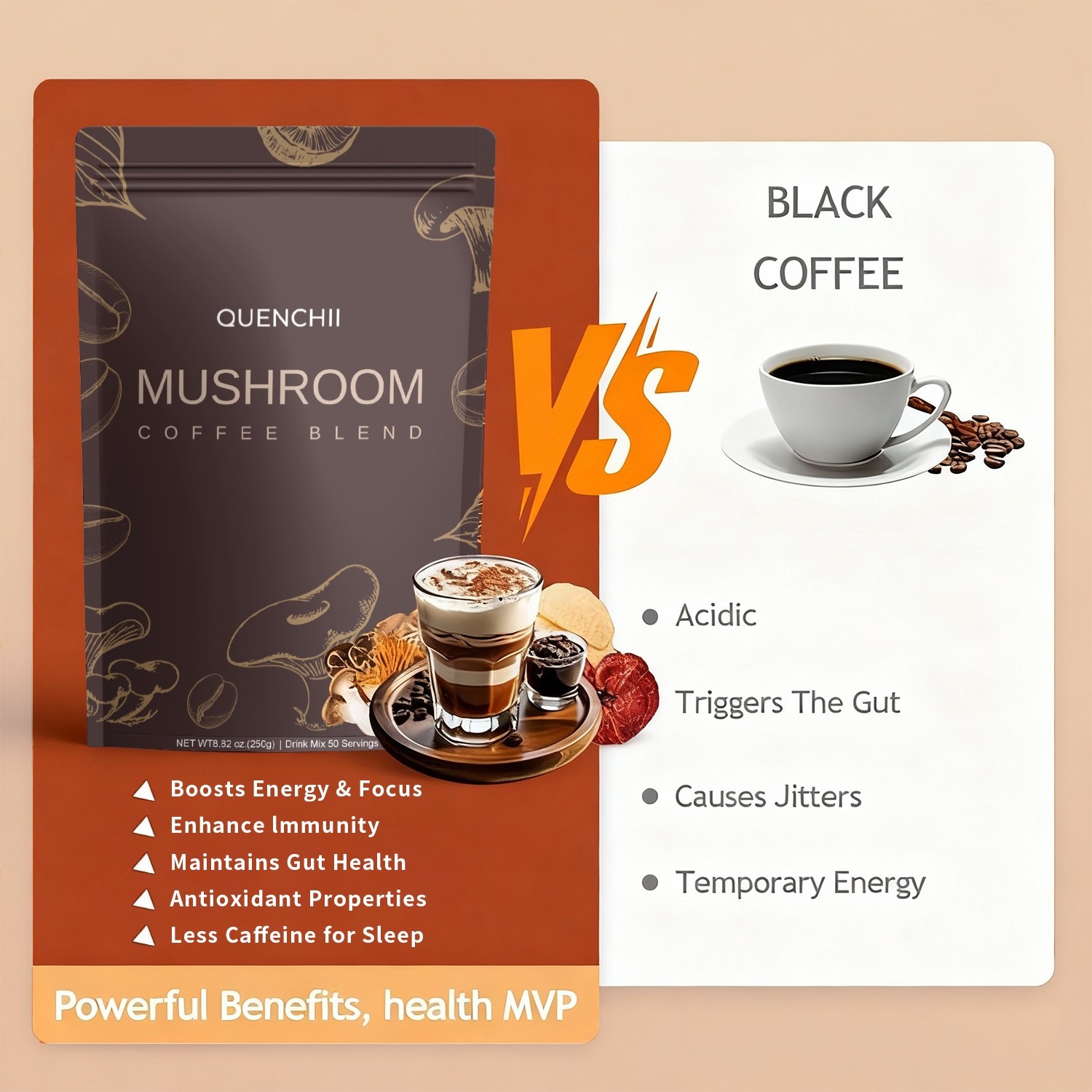 Mushroom Coffee Organic 10 Mushroom Blend Complex Coffee 50 Servings