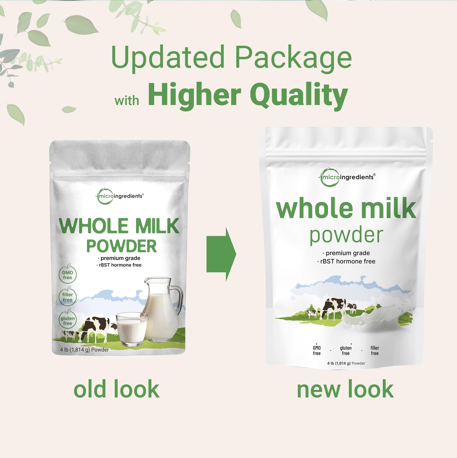 Whole Milk Powder 4lbs Non-GMO rBST Free Protein Rich for Baking