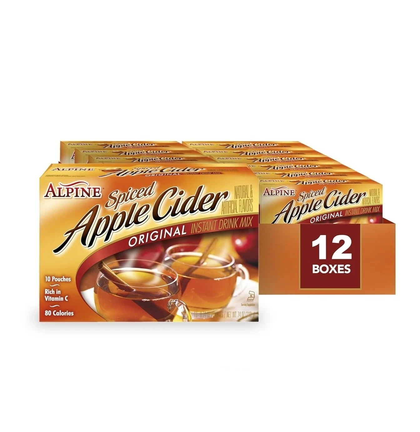 Alpine Original Spiced Apple Cider Instant Drink Mix-0.74 Oz Pouch -120 pack