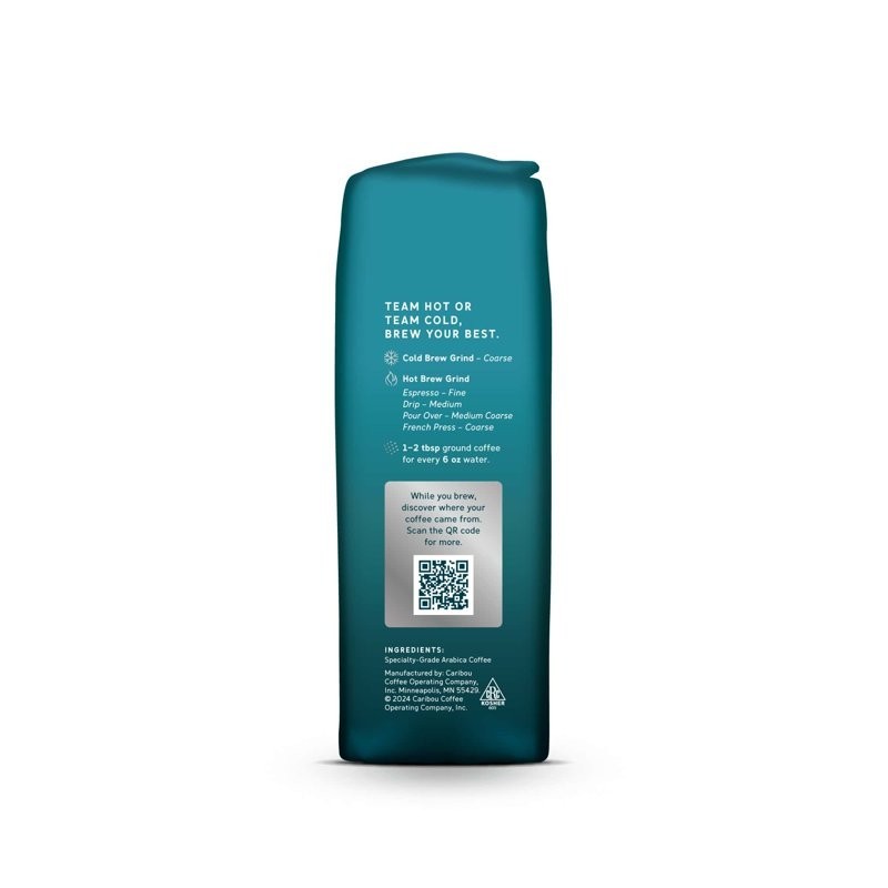 Caribou Coffee Caribou Blend Premium Medium Roast Whole Bean Coffee, Arabica, 12
