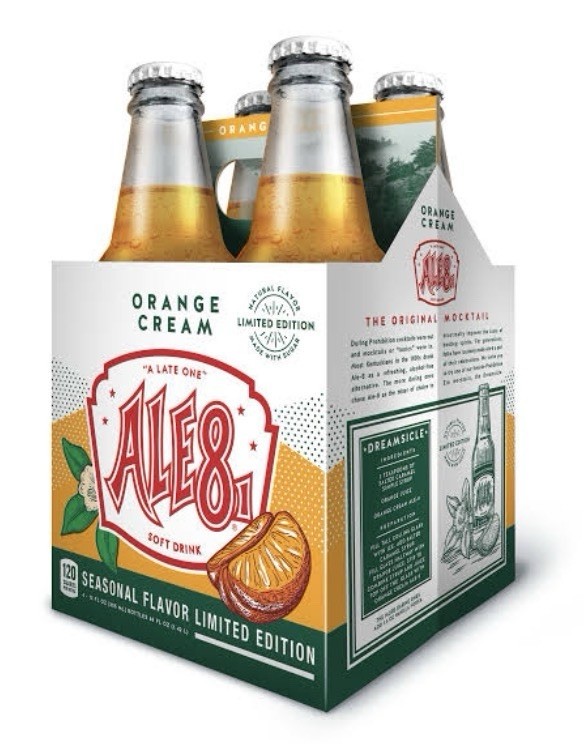 Ale 8 One Orange Cream Soda Pop 6 Glass Bottles Guaranteed Fresh Winchester Ky