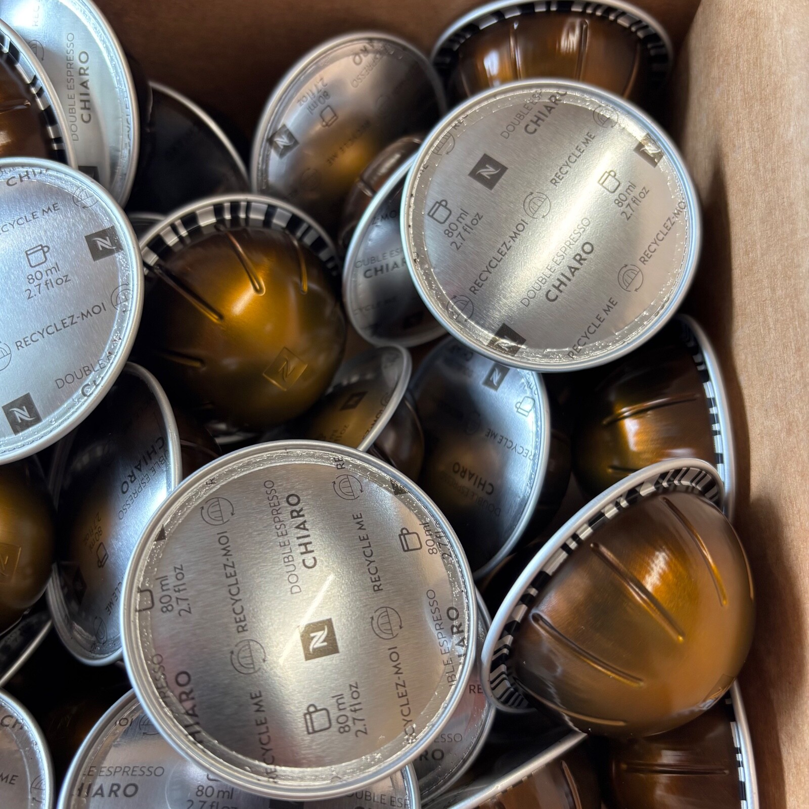 Nespresso Vertuo Double Espresso Chiaro Medium Roast Espresso Pods 100ct *LOOSE*