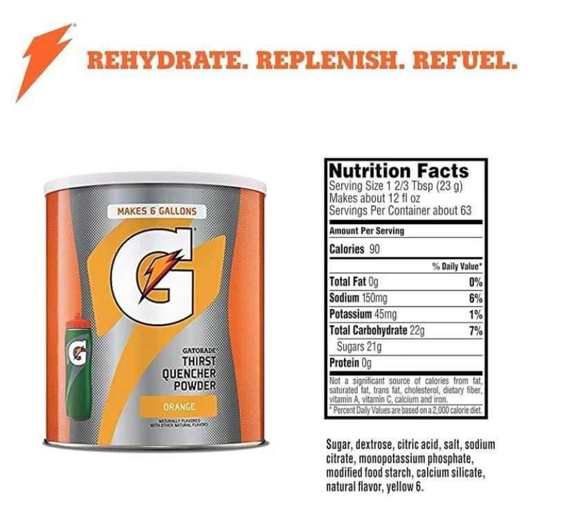 Gatorade Thirst Quencher Orange Sports Drink Mix Powder, 51 oz Canister New