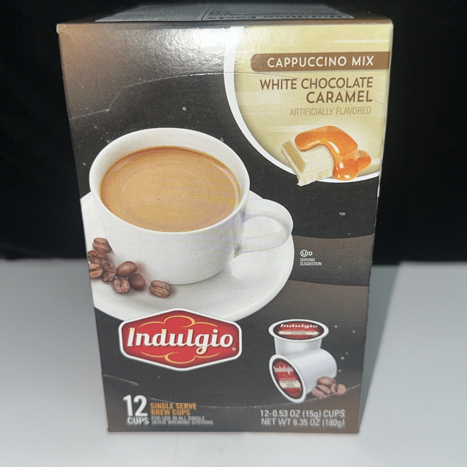 48 Indulgio White Chocolate Caramel Cappuccino K-cups (4 Boxes X 12) Keurig
