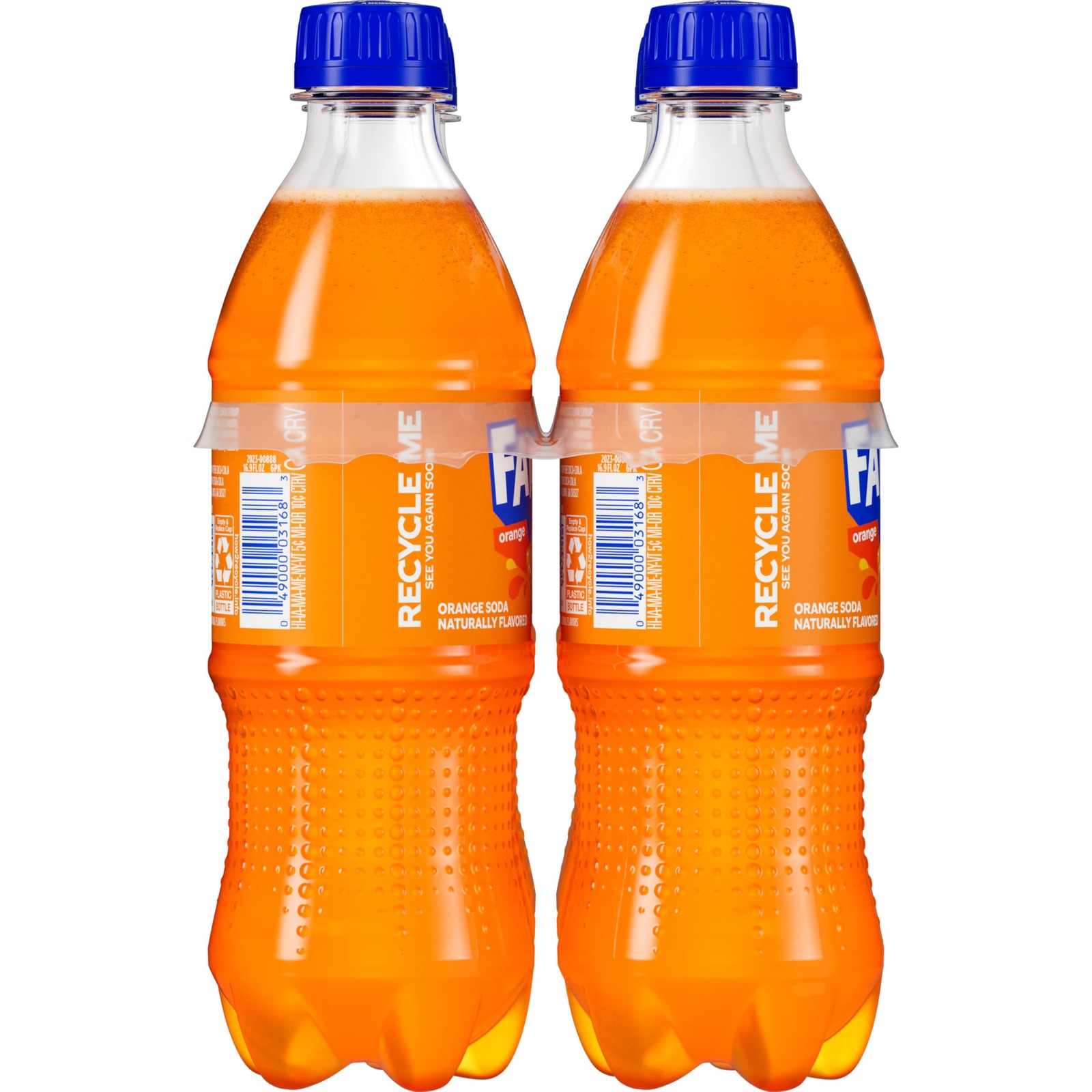 Fanta Orange Soda Soft Drink Bottles, 16.9 fl oz, 6 Pack