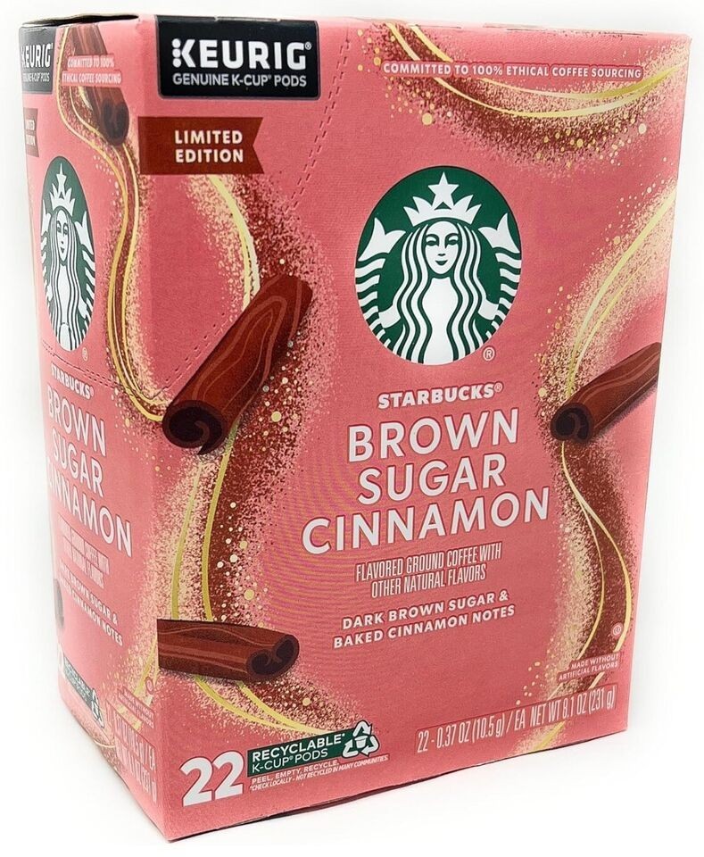 Starbucks Brown Sugar Cinnamon Coffee 22 to 132 K Cups Pick Any Size FREE SHIP