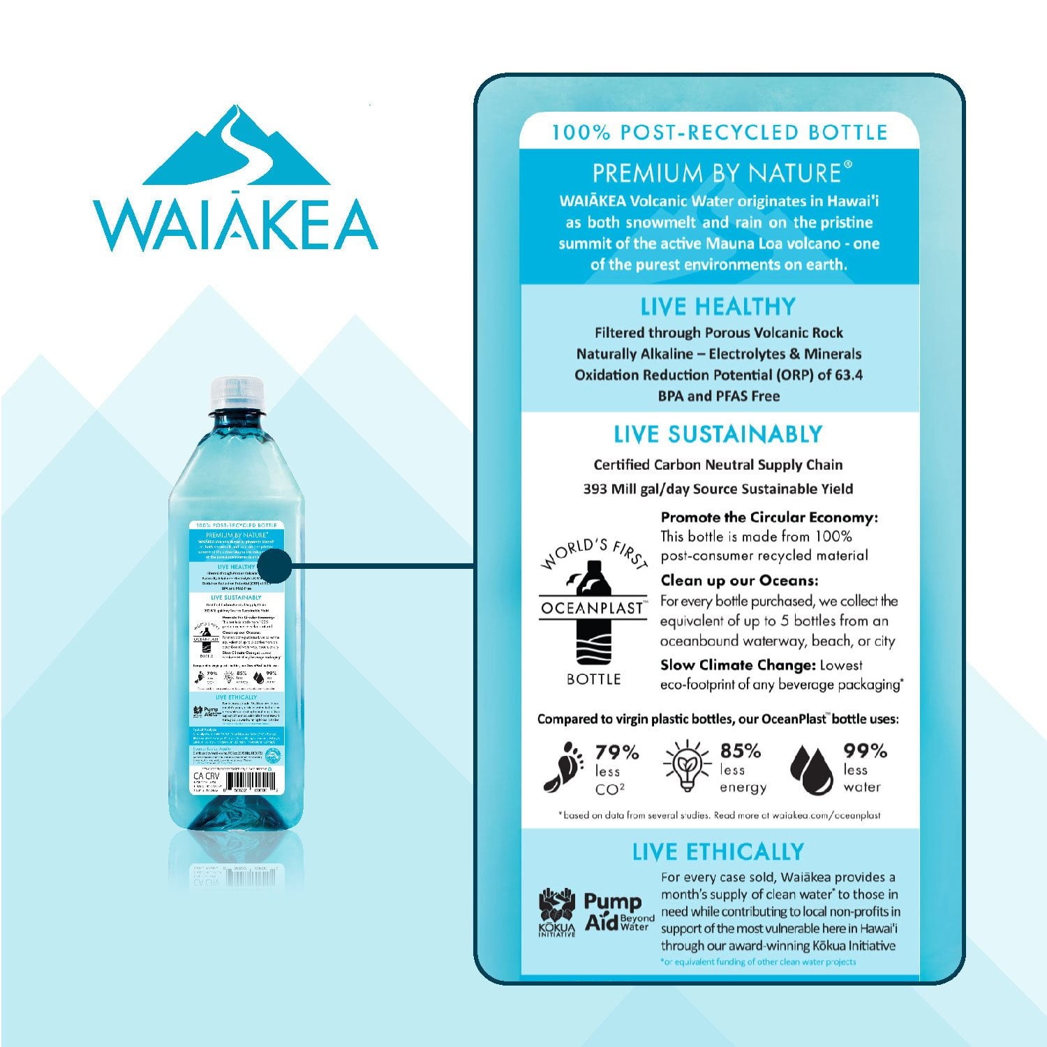 Waiakea Hawaiian Volcanic Water (1 L., 12 pk.)