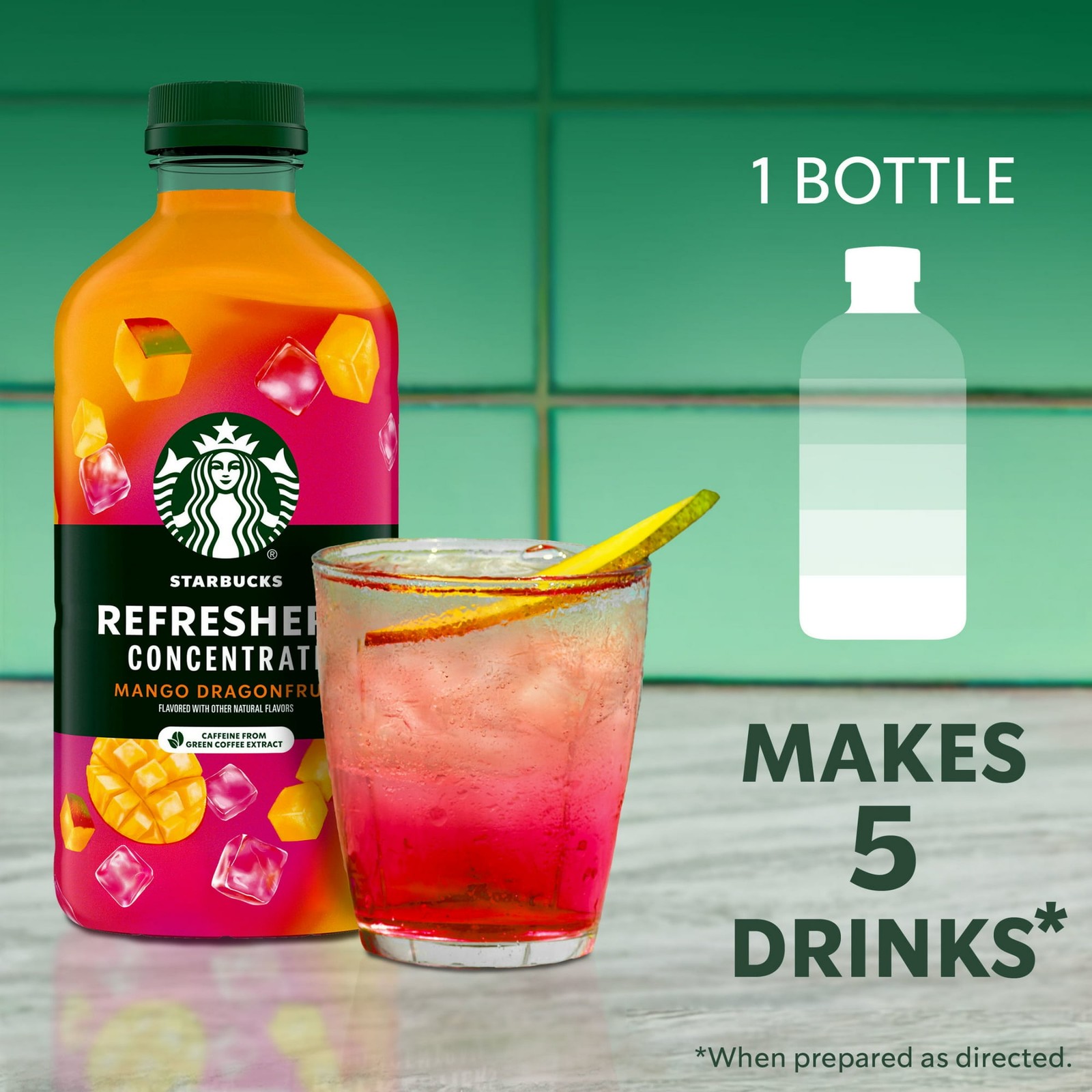 Starbucks Refreshers Concentrate Mango Dragonfruit,Refreshing Drink,32 fl oz.