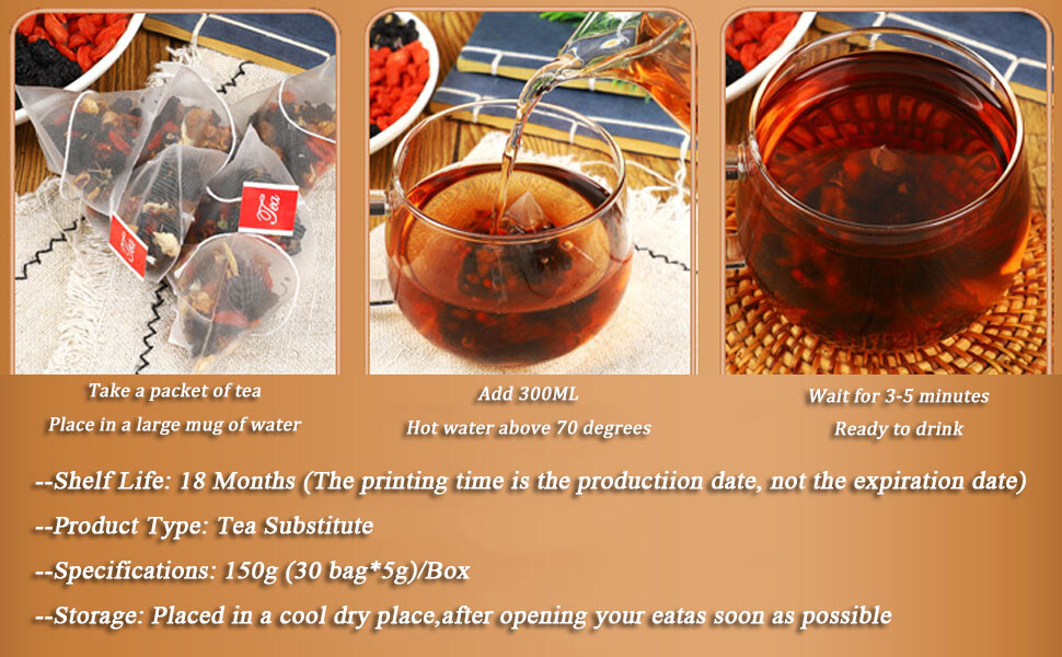 Ginseng Five Treasure Tea – Kidney Support, Red Date Herbal Blend 30-150 bags