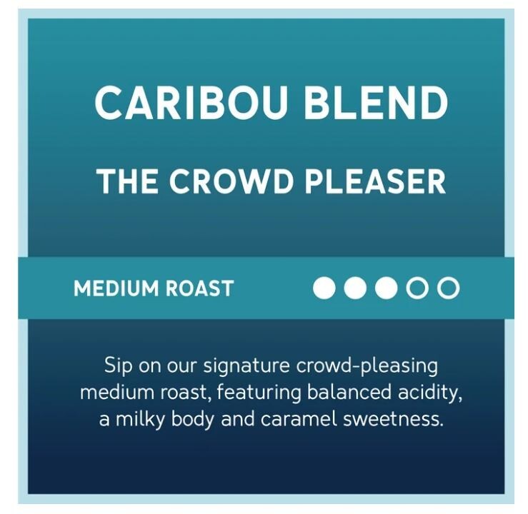 Caribou Coffee Decaf Caribou Blend Medium Roast Ground Coffee, Arabica 12 oz New