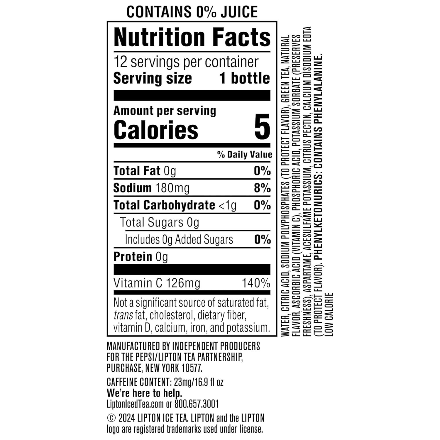 Lipton Diet Green Tea Citrus, 12 Pack – Low-Calorie Citrus Drink for Weight Loss