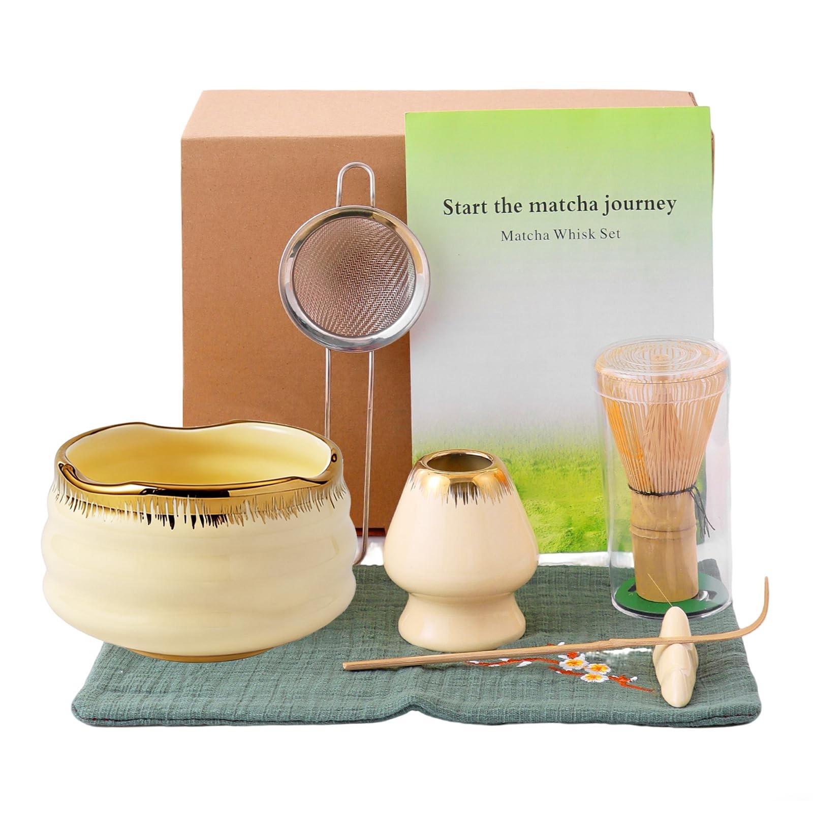 Matcha Whisk Set with Bowl, Blender & Sieve, 7-Piece Kit