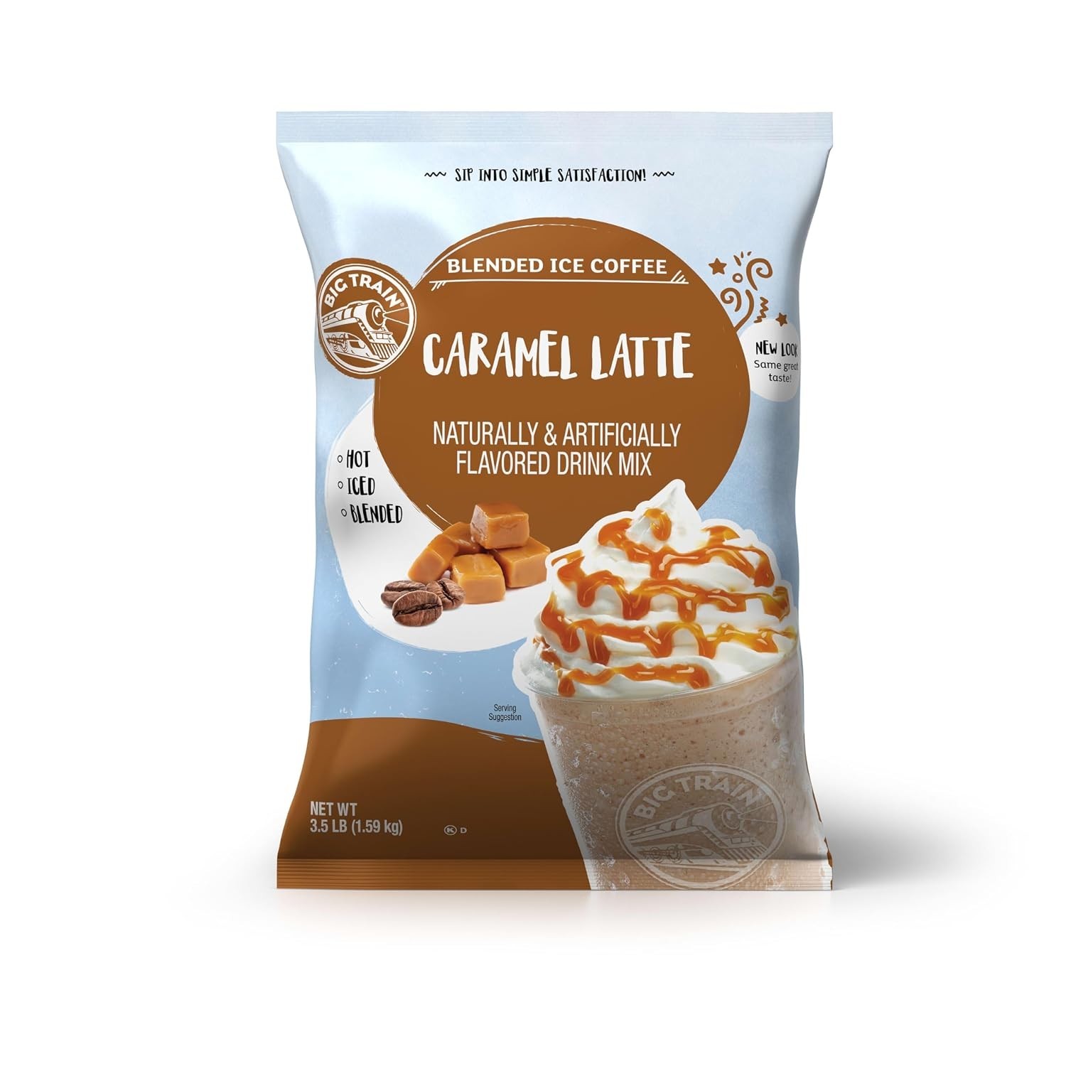 Sweet and Creamy 56oz Caramel Latte Blended Ice Coffee – Perfect Anytime