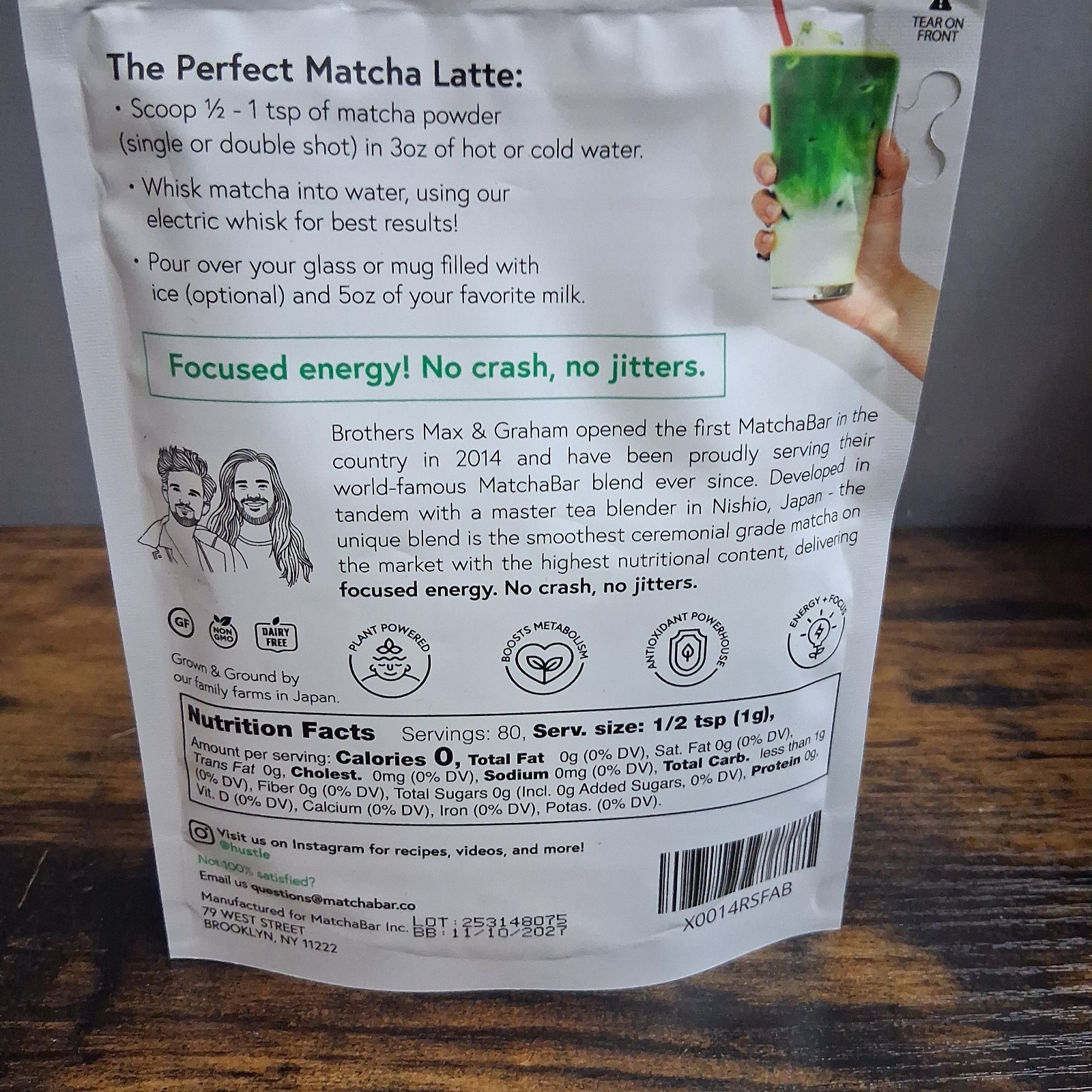 2- Pack Matchabar Matcha Powder (80g) – Ceremonial Grade 2.8 Ounce