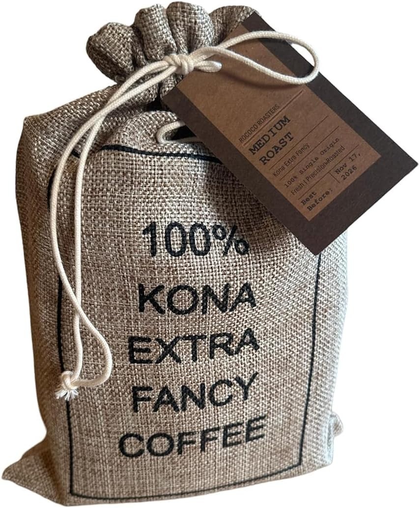 100% Hawaiian Kona Coffee, Genuine Extra Fancy, Fresh Roasted • 1 lb Burlap Bag