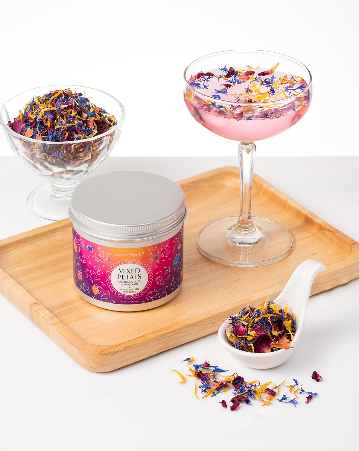 Mixed Edible Flowers – Dried Rose, Cornflower & Calendula Petals – Flower Spr…