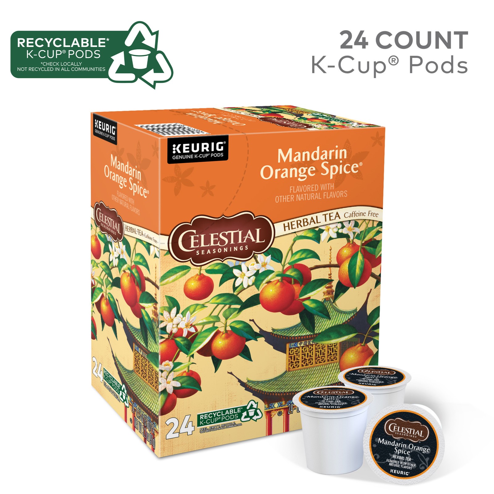 Mandarin Orange Spice® Tea, Single-Serve K-Cup Pods, 24 Count