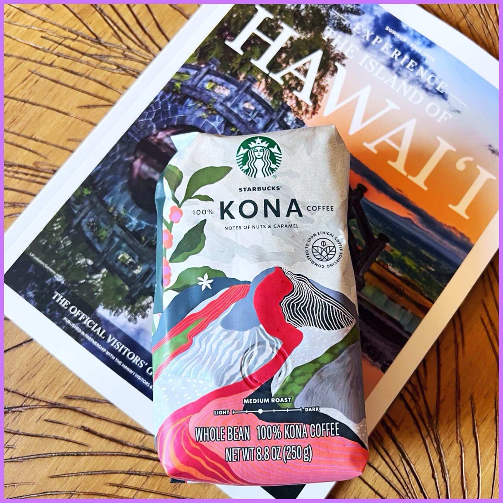 Starbucks 100% Kona Coffee Whole Bean 8.8oz Bag Hawaii New Exp Feb 2027