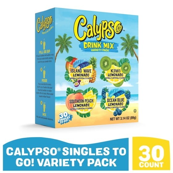 Calypso Lemonade Singles to Go Powdered Drink Mix Variety Pack, 30 Count Packets