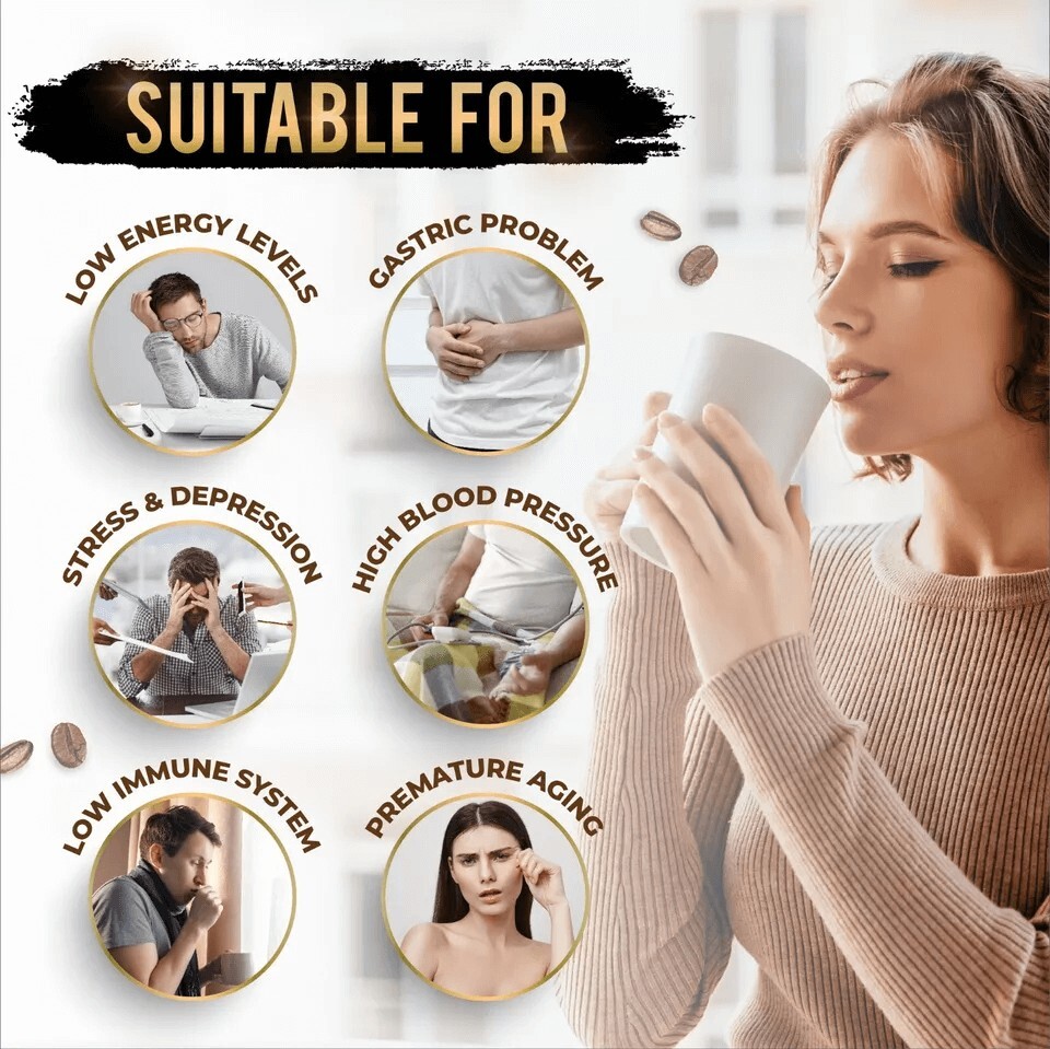 10 x Nugano Ganoderma Premium Gourmet Instant Black Reishi Mushroom Coffee