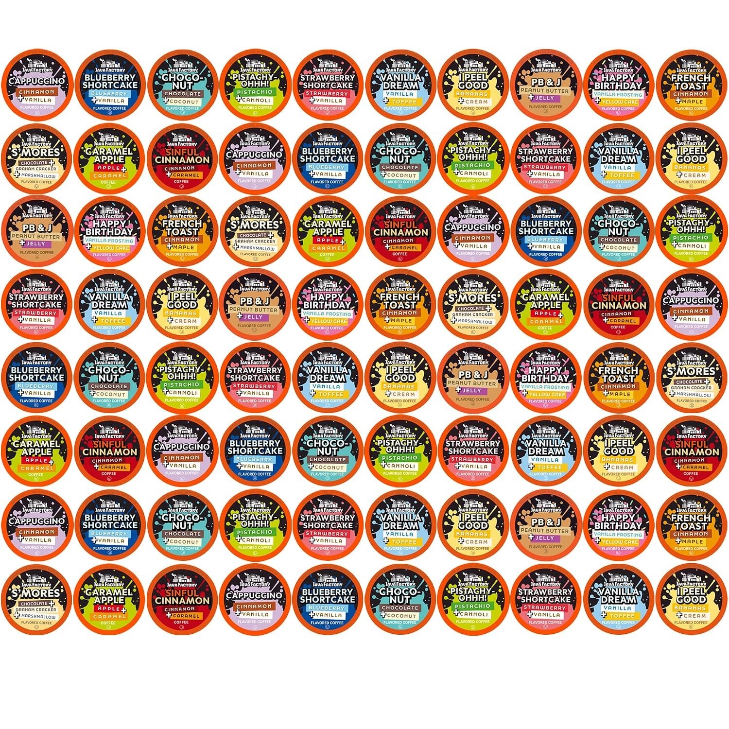 Delightful Assorted Flavored Coffee Pods 80 Count – Brew Perfect Cups Anytime!