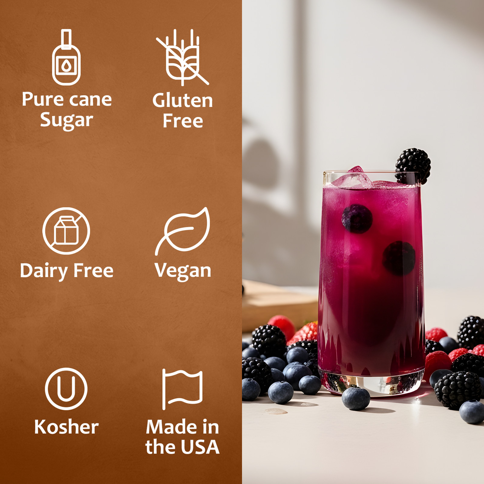 Syruvia Mix Berry Syrup 25.4 fl oz, Perfect for Cocktails, Desserts & More