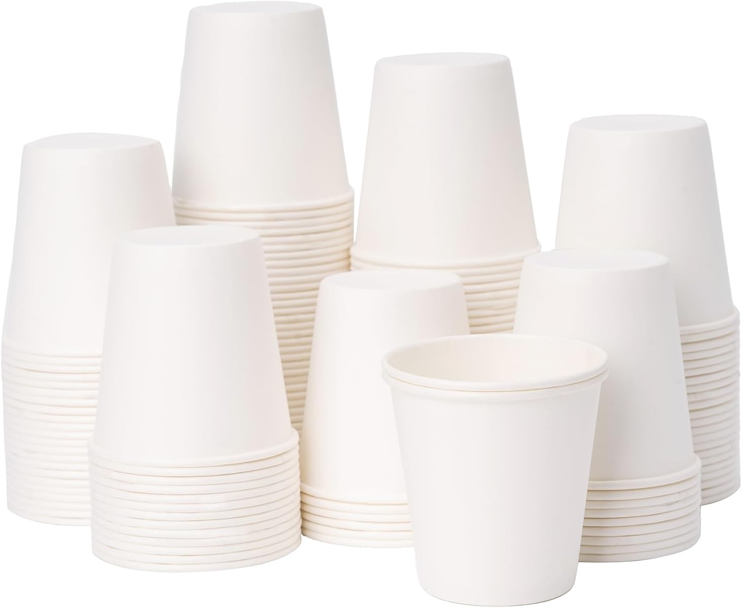 3 oz 100 Pack Disposable Paper Coffee Bathroom Cups, Small White Mouthwash Cup