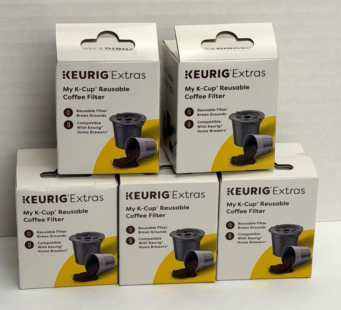 5 pk KEURIG -Extras My K-Cup Universal Reusable Filters Keurig Home Brewers New