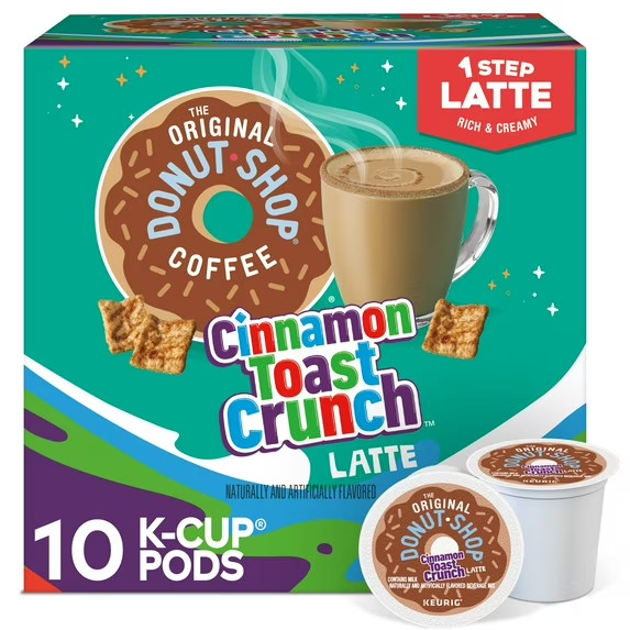 The Original Donut Shop, One Step Cinnamon Toast Crunch Latte K-Cup Coffee Pods