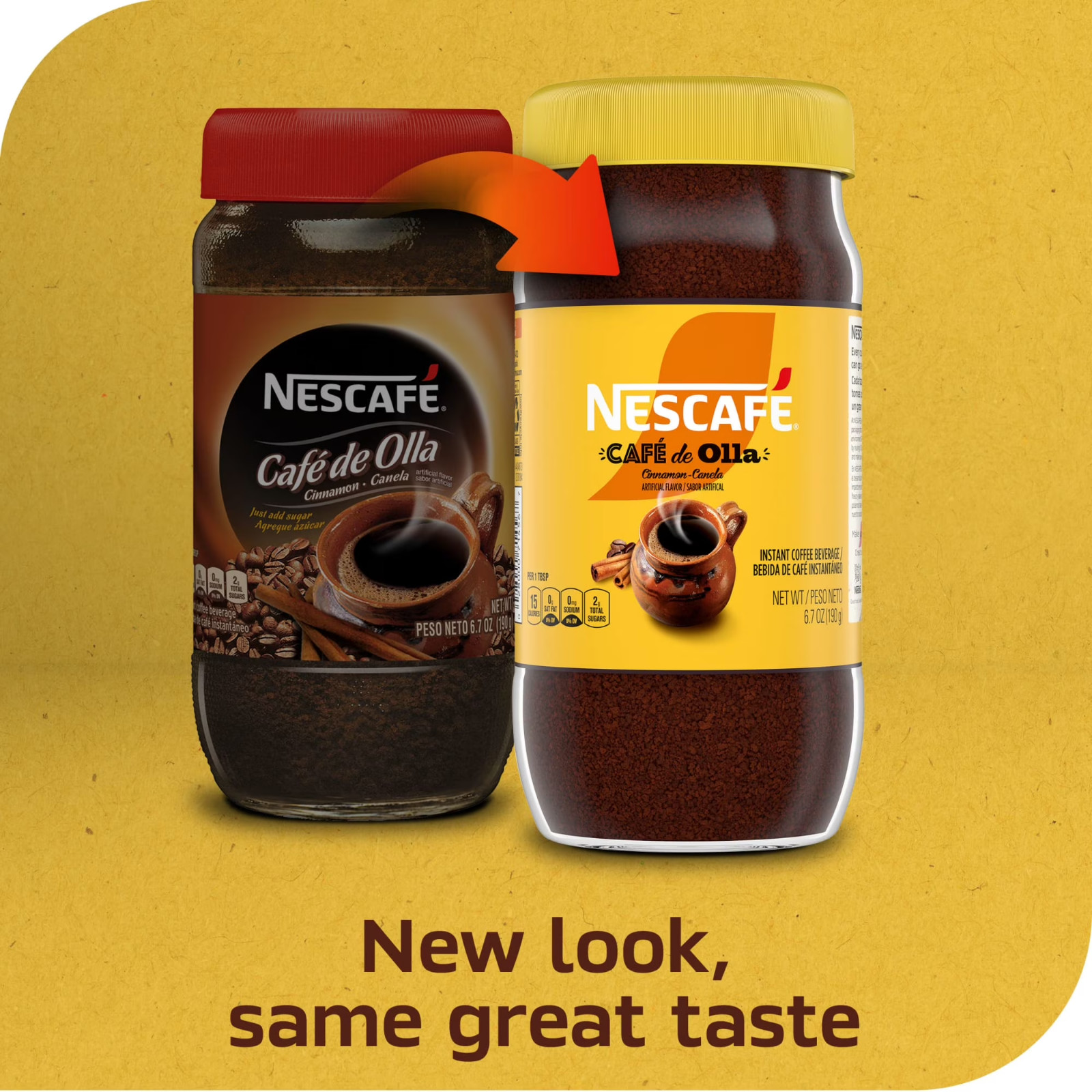 NESCAFÉ Café de Olla Cinnamon Flavored Instant Coffee 6.7 oz Jar Authentic Mexic
