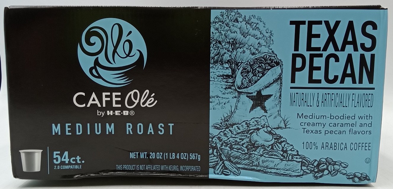 Cafe Ole Texas Pecan Medium Roast Coffee 54 Ct K-Cup Pods BB 7/27+