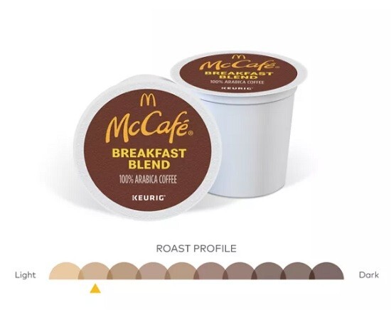 McCafé Breakfast Blend Coffee, Light roast, 96 count. Free Shipping