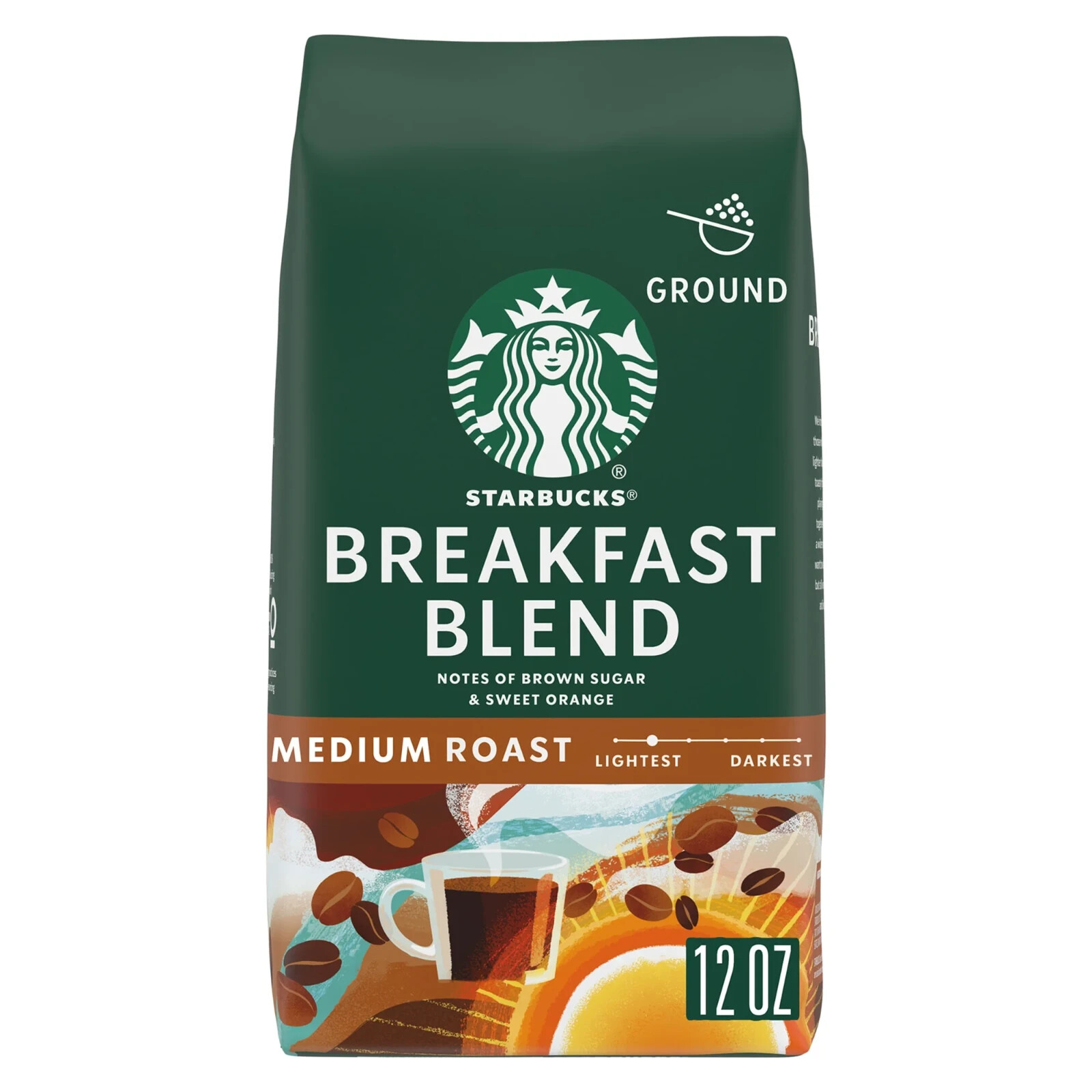 Starbucks Colombia Ground Coffee, Medium Roast, 12 oz New