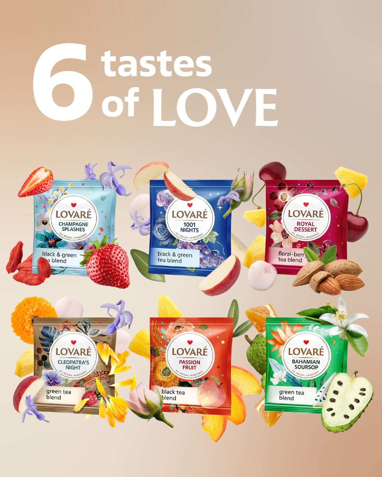 Tea Bags Variety Pack Made In Ukraine Black And Green Floral Berry Mixed Blend A