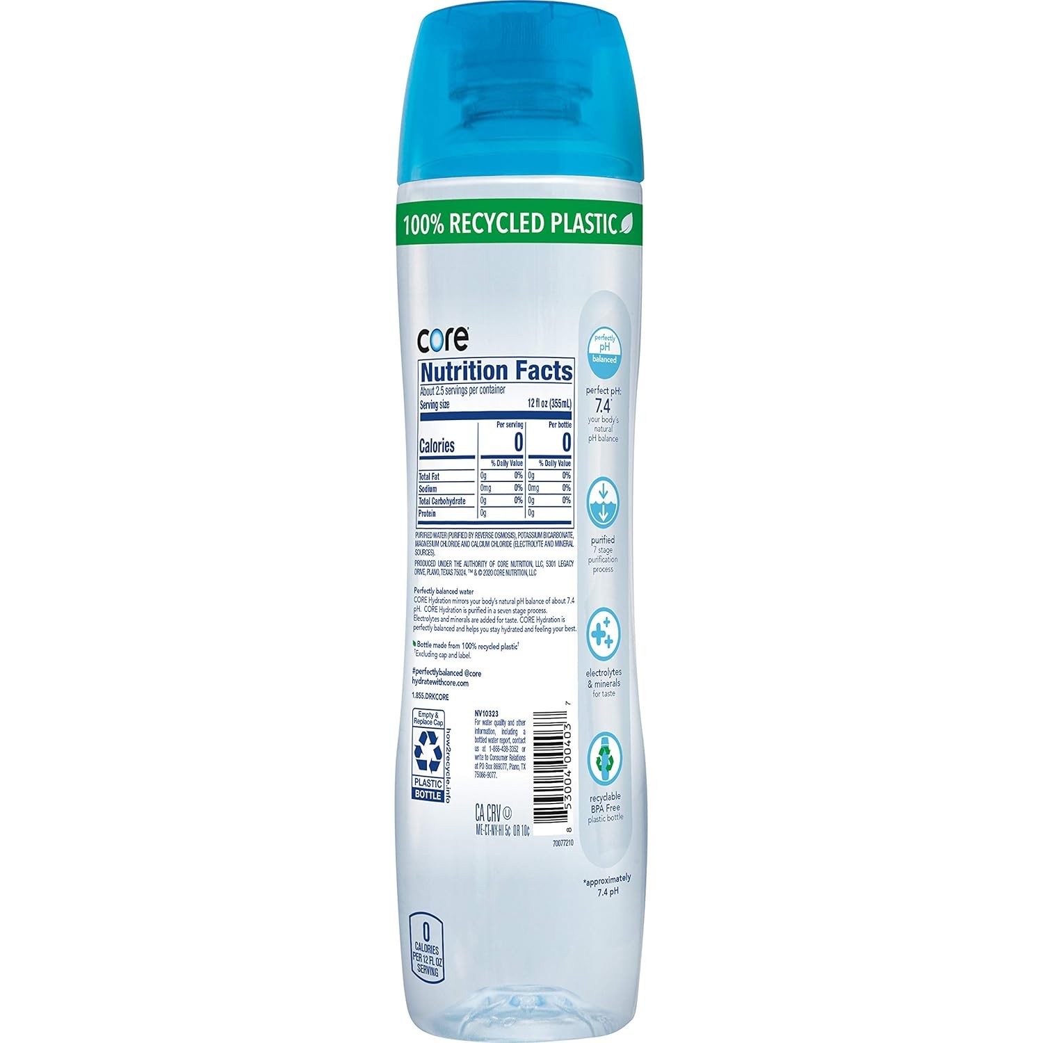 Core Hydration Perfectly Balanced Water, 30.4 fl oz bottle (Pack of 12)
