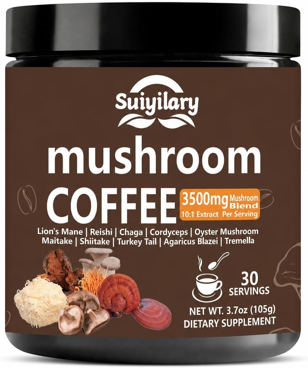 Mushroom Coffee Organic 10 Mushroom Blend Complex Coffee 30 Servings