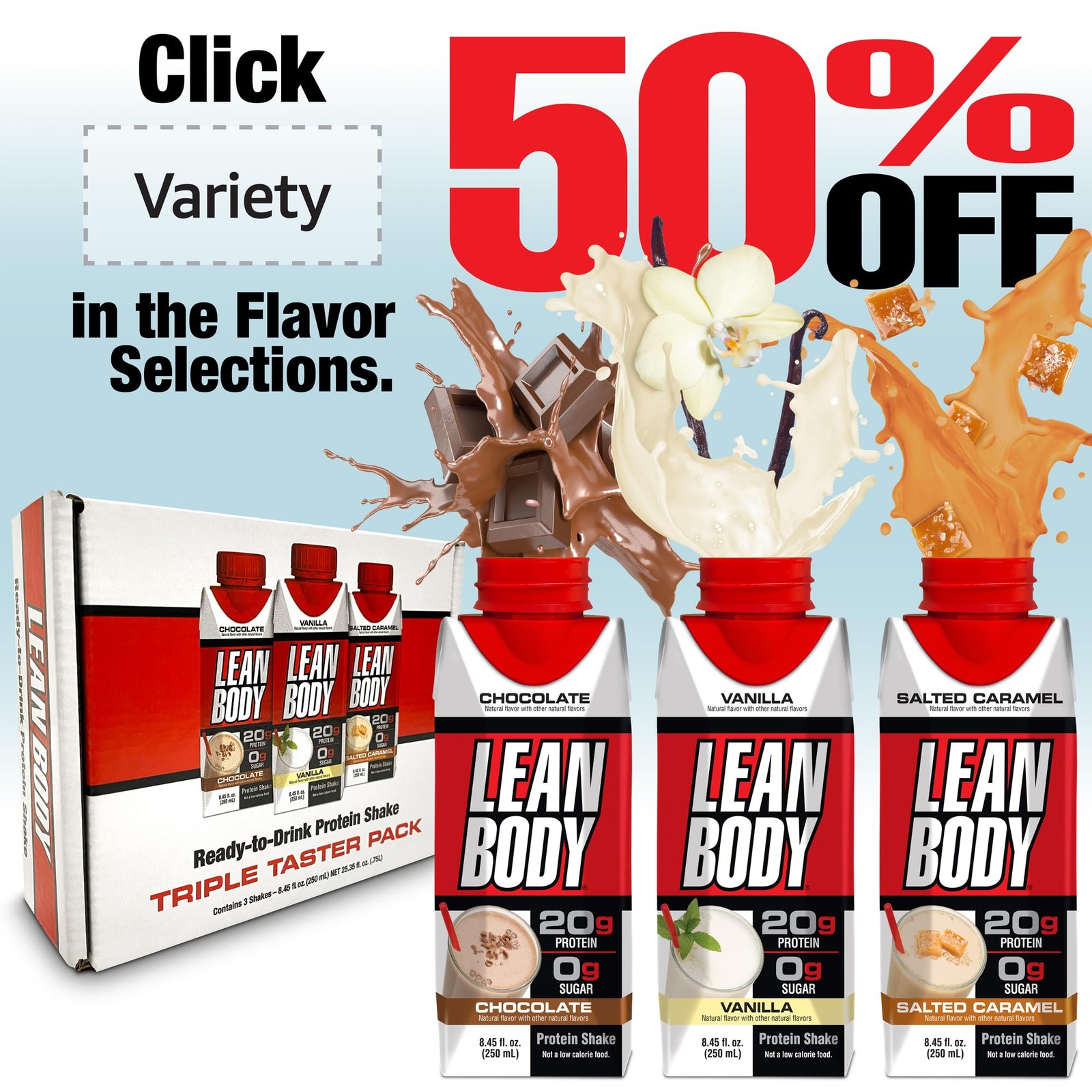 Labrada Lean Body Ready-to-Drink Mint 17 Fl Oz (Pack of 12), Red and White