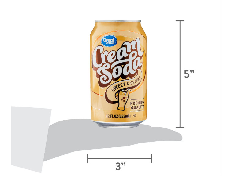 Great Value Cream Soda Pop, 12 fl oz, 12 Pack Cans