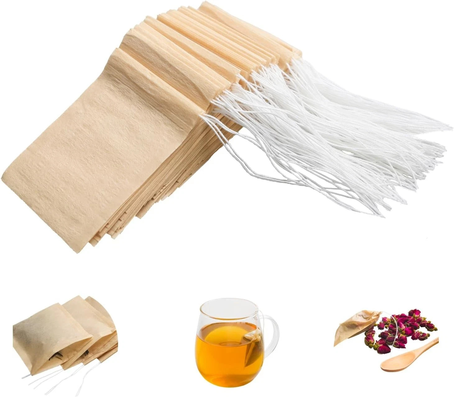 Eketirry 100pcs Disposable Tea Bags for Loose Tea, Small Empty Tea Bag US#1
