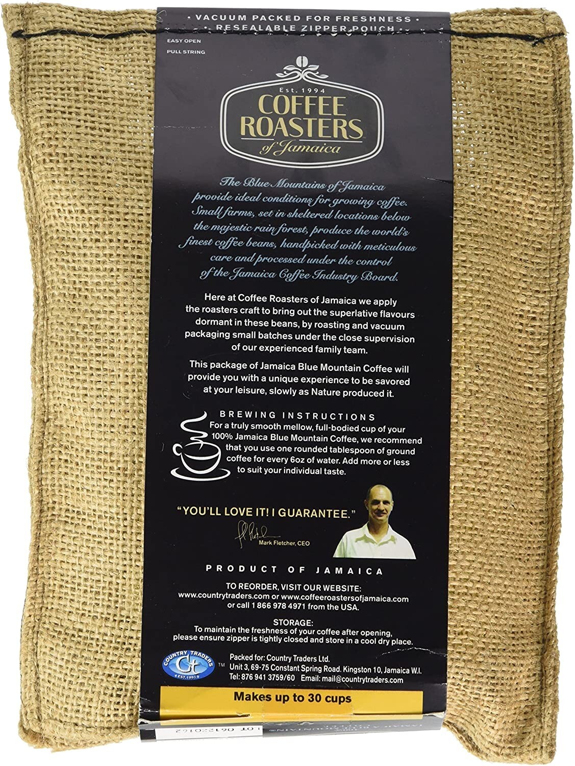 Coffee Roasters of Jamaica – Blue Mountain coffee Roasted and Ground (8oz, 227g)