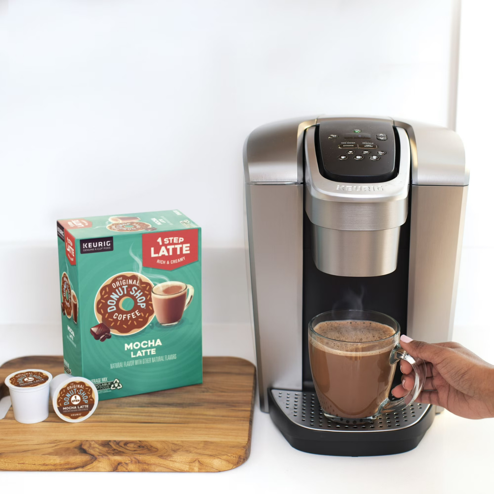 The Original Donut Shop, One Step Mocha Latte Flavored K-Cup Coffee Pods, 10 Cou
