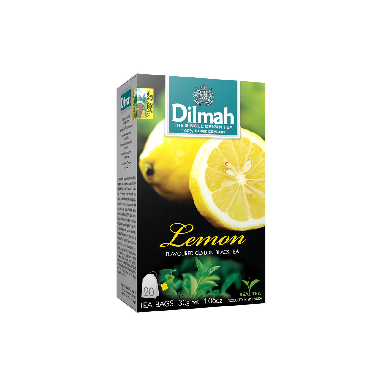 3 DILMAH LEMON Flavor Ceylon Black Tea Boxes (60 servings total)