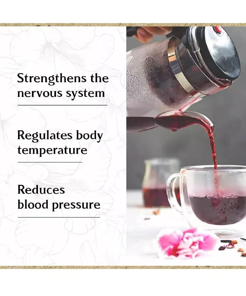 Dried Hibiscus Flowers Cut & Sifted, Flor de Jamaica, Hibiscus Tea Jamaica 100g
