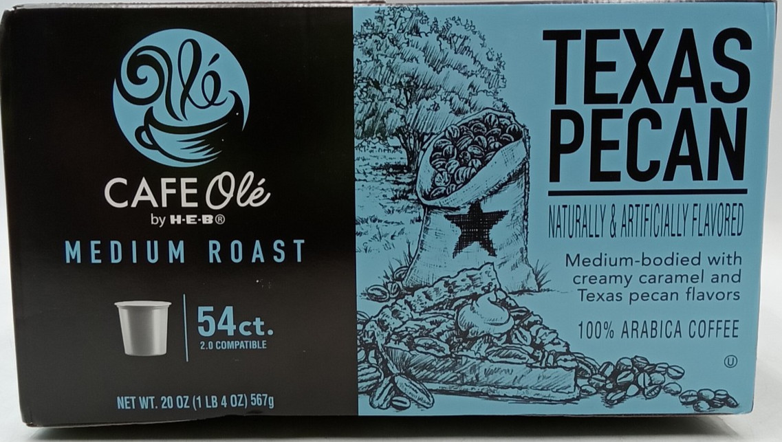 Cafe Ole Texas Pecan Medium Roast Coffee 54 Ct K-Cup Pods BB 7/27+