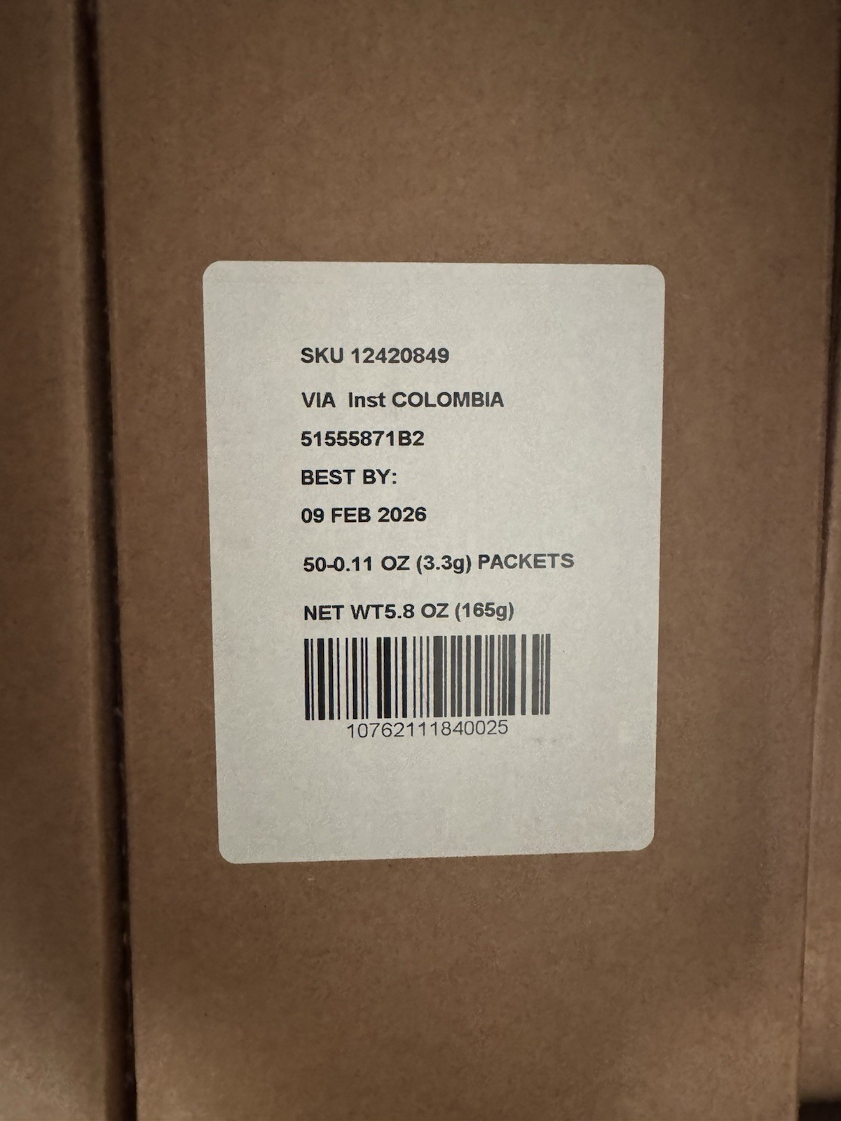 Starbucks VIA Columbian Instant Coffee 50ct – Exp 10/25 – New